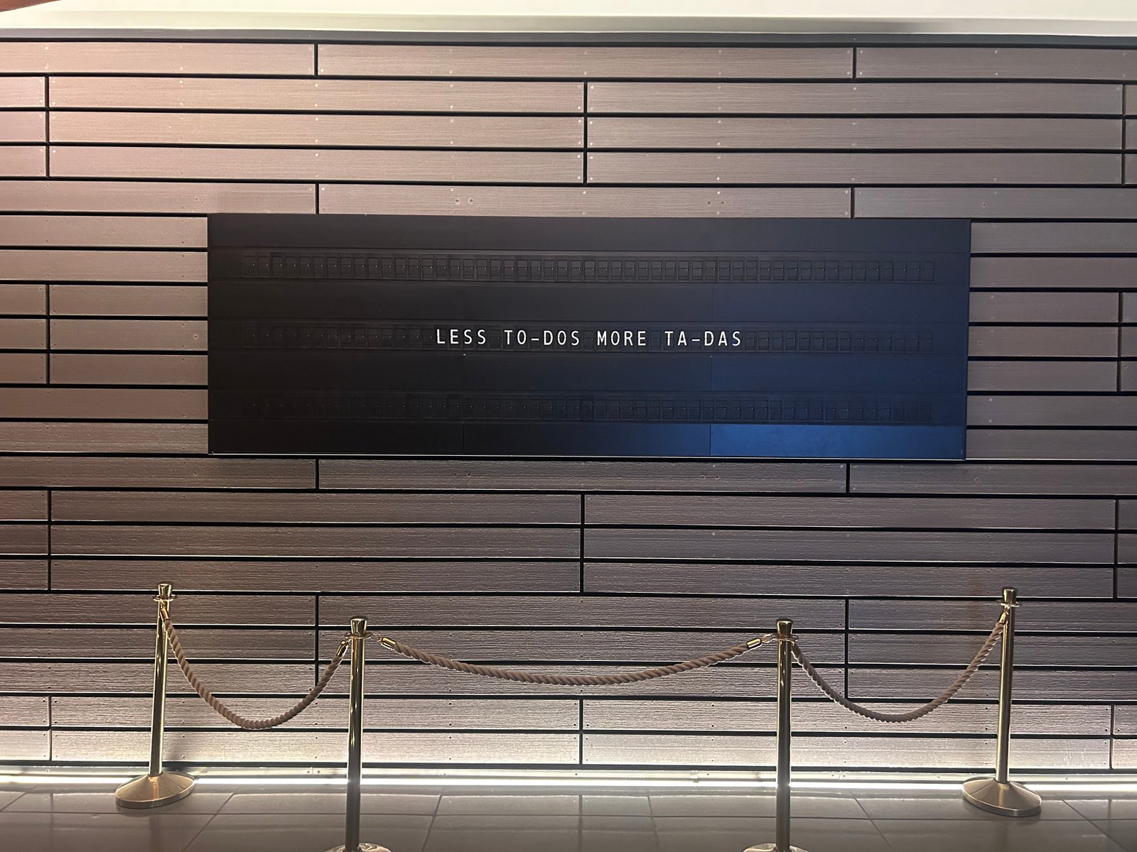 Quote board inside the hotel