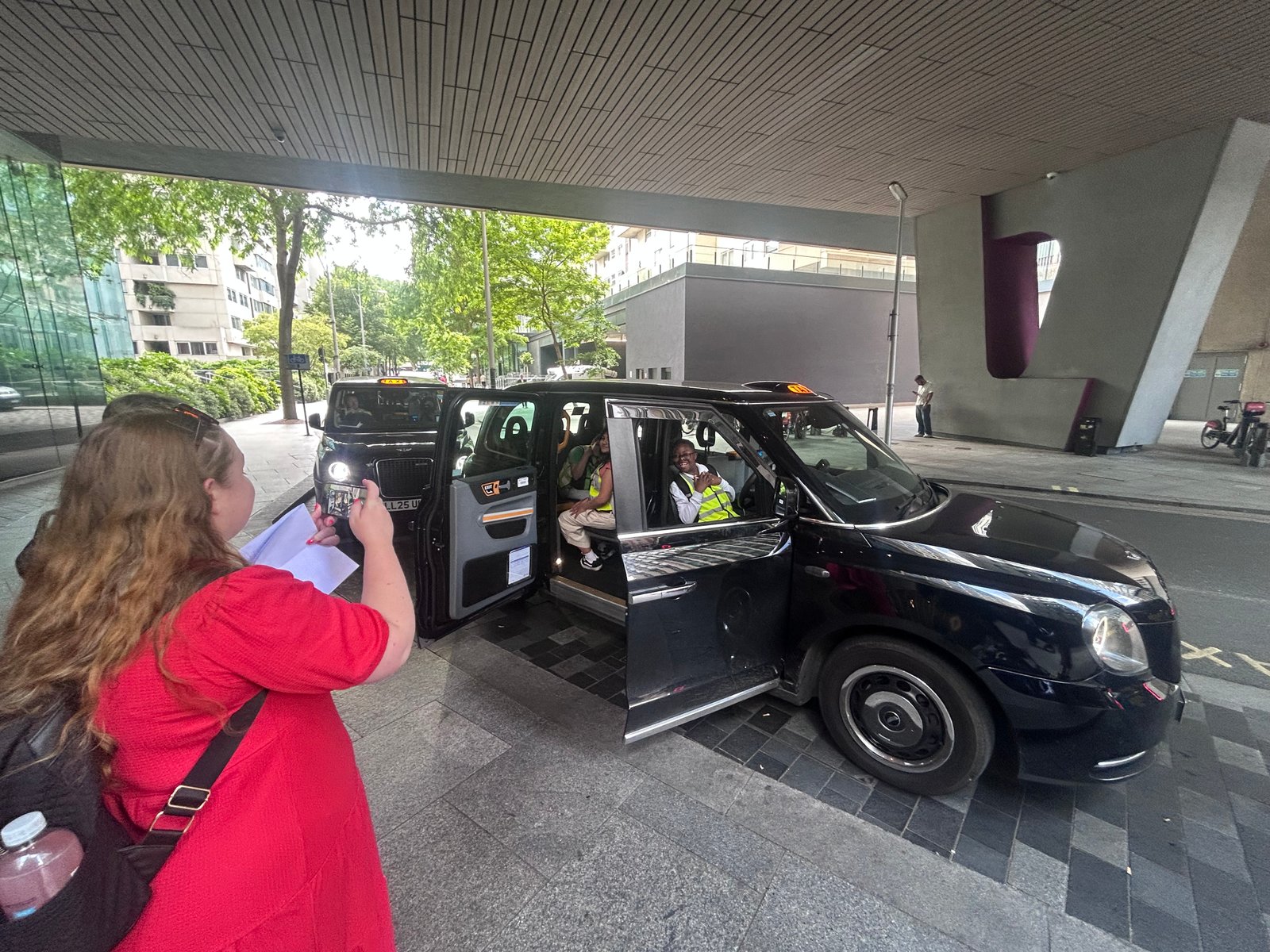 School children taking part in a cab challenge